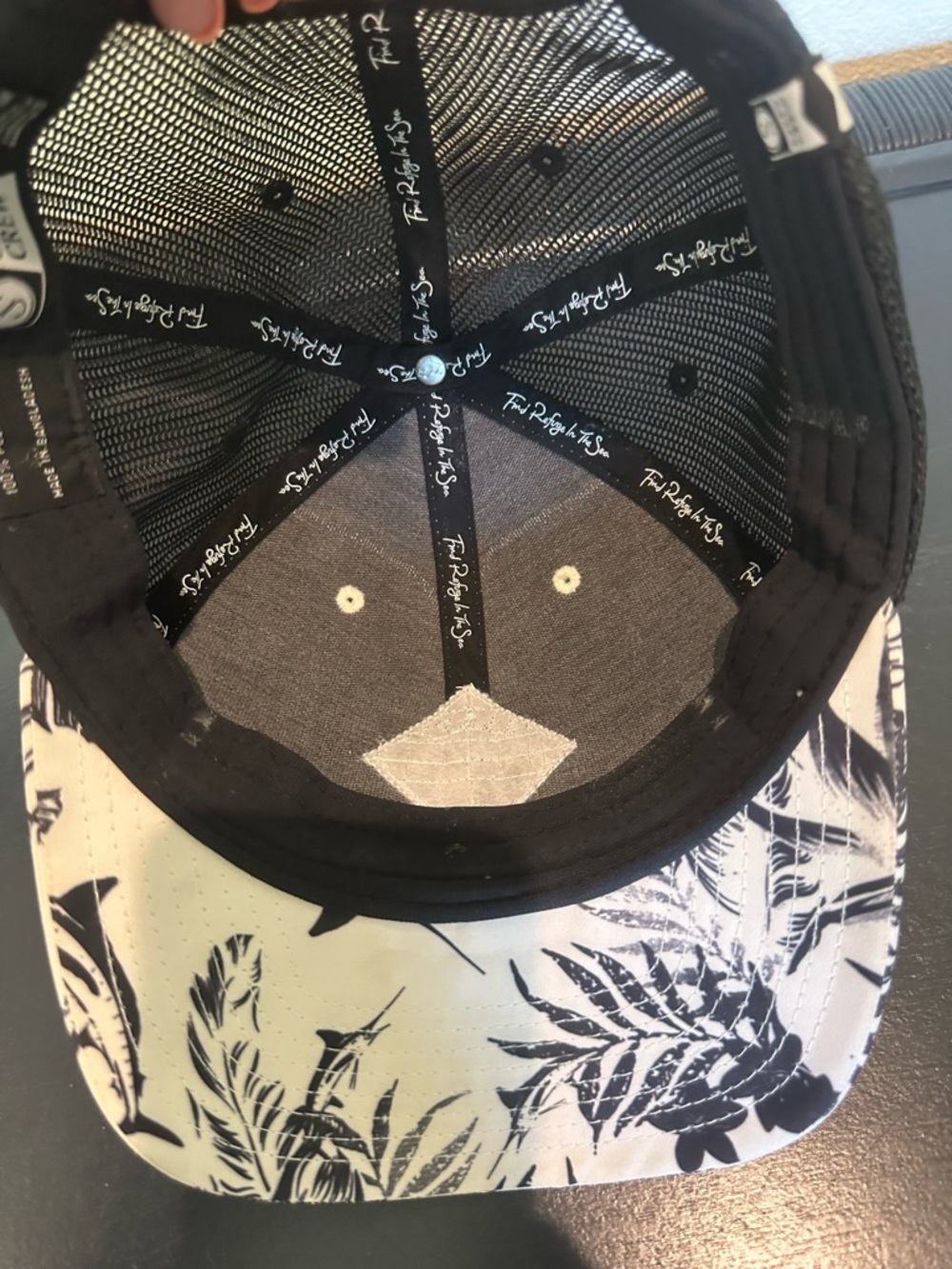 Salty Crew Beige and Black Floral Trucker Hat - Picture 3 of 3